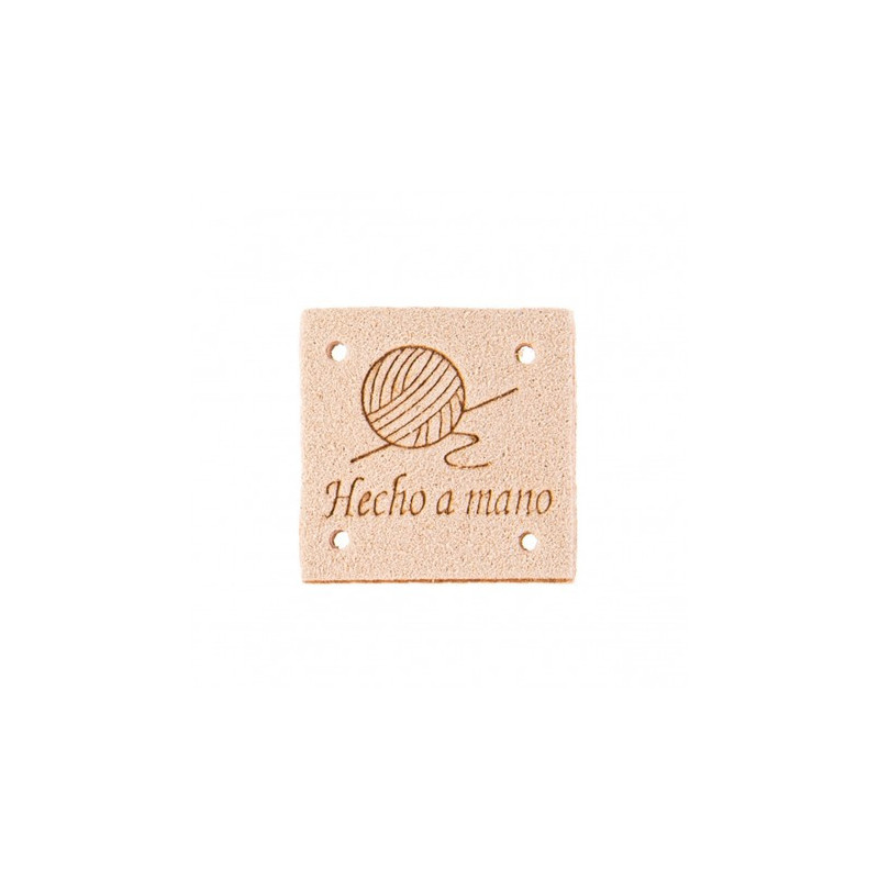 Etiqueta Hecho a Mano Antelina 2,5 x 2,5 cm Beis-6