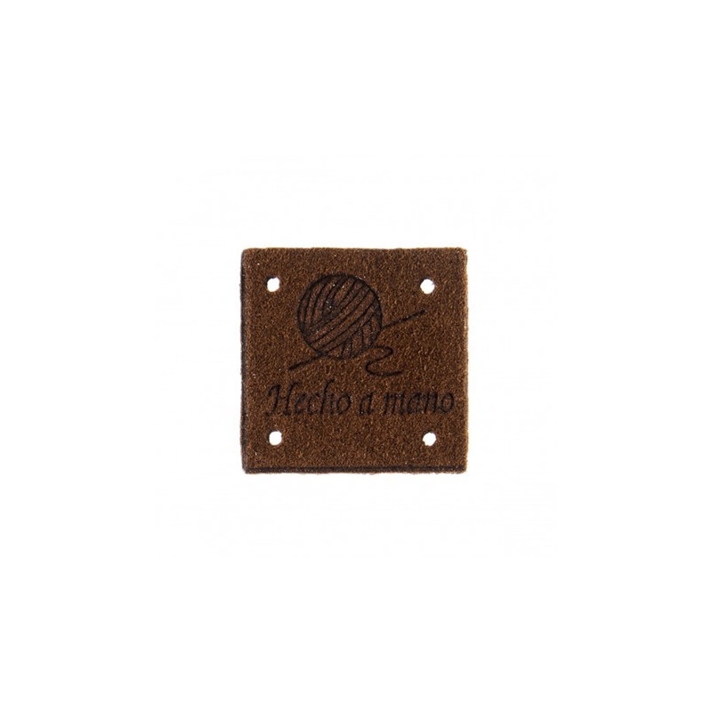 Etiqueta Hecho a Mano Antelina 2,5 x 2,5 cm Marron-8