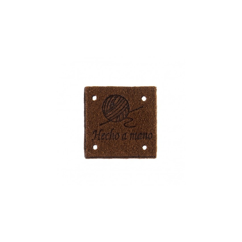Etiqueta Hecho a Mano Antelina 2,5 x 2,5 cm Marron-8