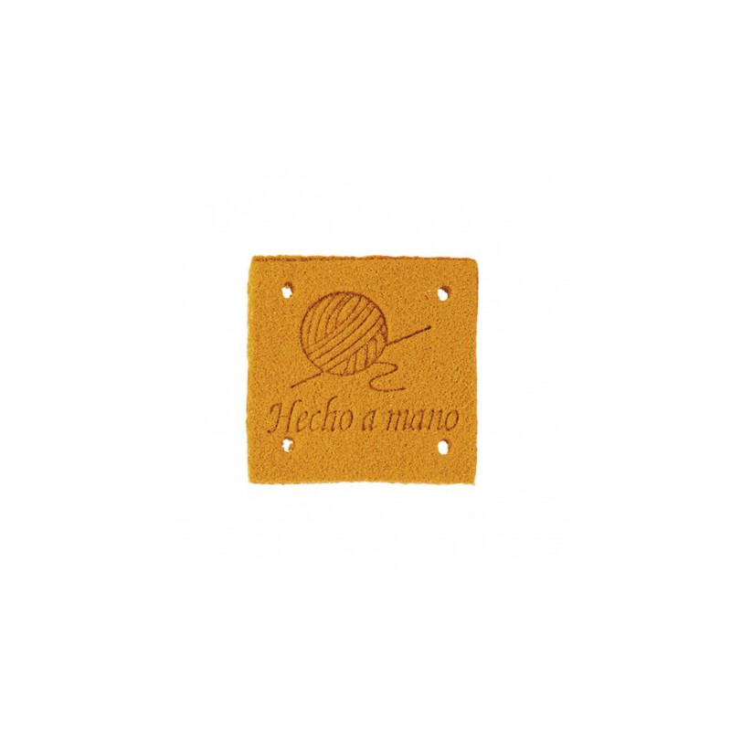 Etiqueta Hecho a Mano Antelina 2,5 x 2,5 cm Natural-30
