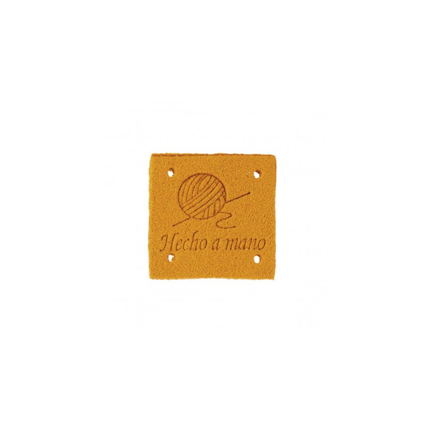 Etiqueta Hecho a Mano Antelina 2,5 x 2,5 cm Natural-30