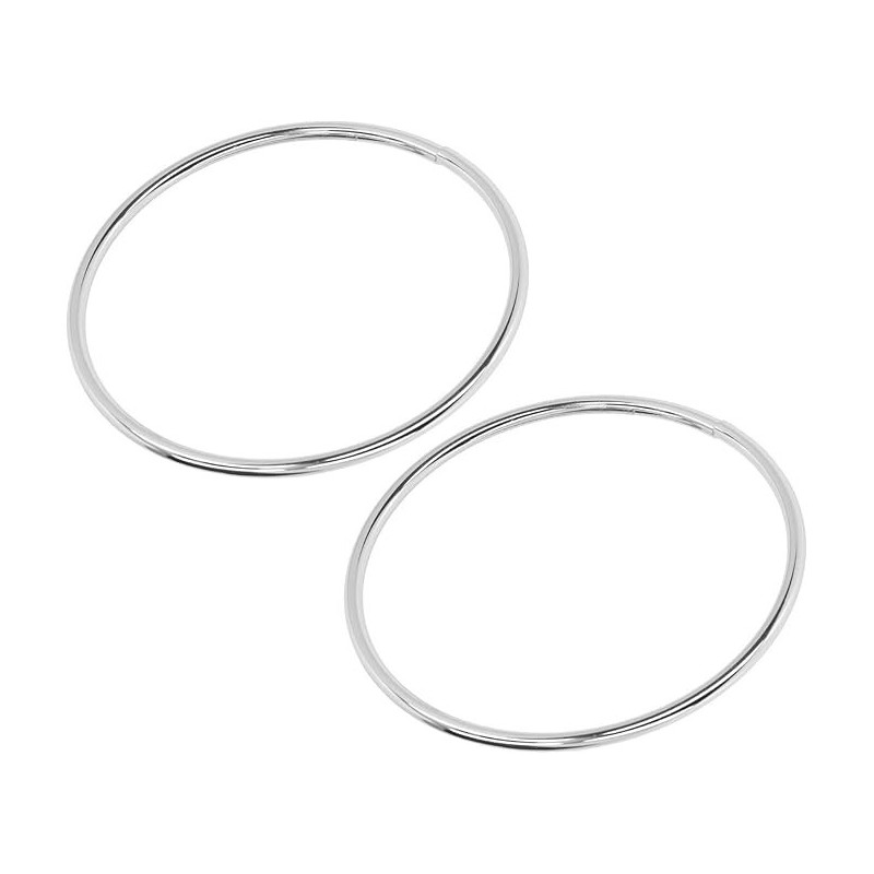 Conjunto Asas redondas metalicas plateadas de 14,5 cm