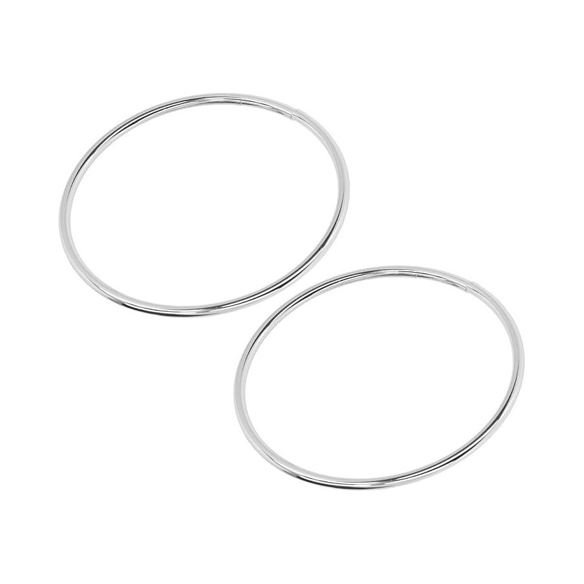 Conjunto Asas redondas metalicas plateadas de 14,5 cm