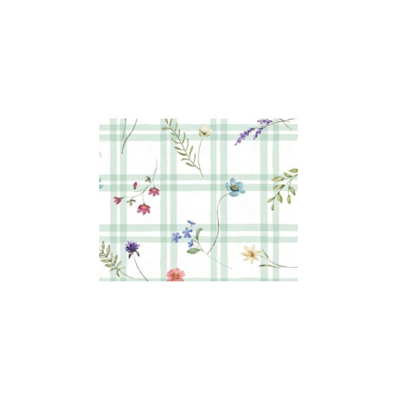 Loneta Estampada Antimanchas Natural- Verde 67334