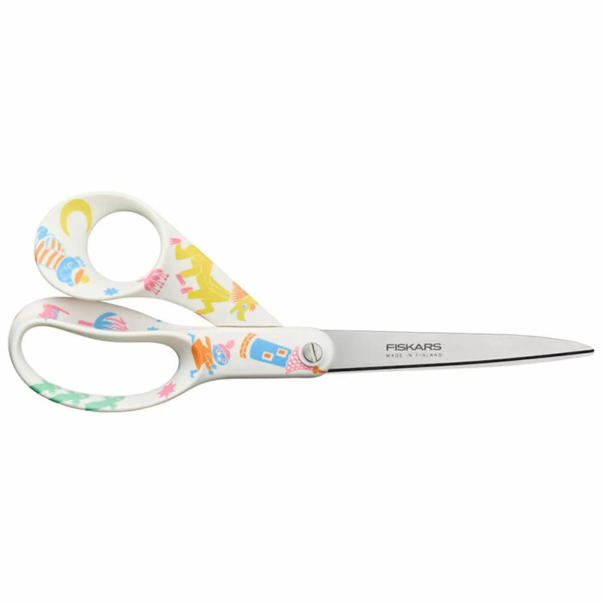 Tijeras Fiskars Moomin diseño dibujos en colores de 21 cm