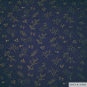 Tela Flannel Cotton Print Gold Navy Leaves A/W 2105-4