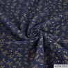 Tela Flannel Cotton Print Gold Navy Leaves A/W 2105-4