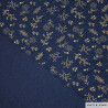 Tela Flannel Cotton Print Gold Navy Leaves A/W 2105-4