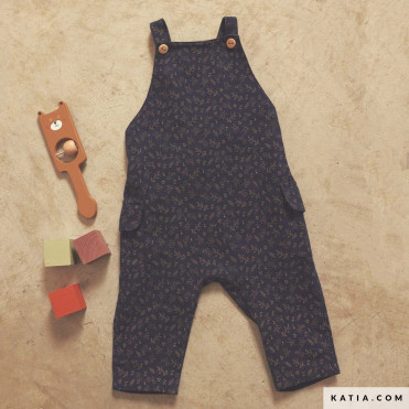 Tela Flannel Cotton Print Gold Navy Leaves A/W 2105-4