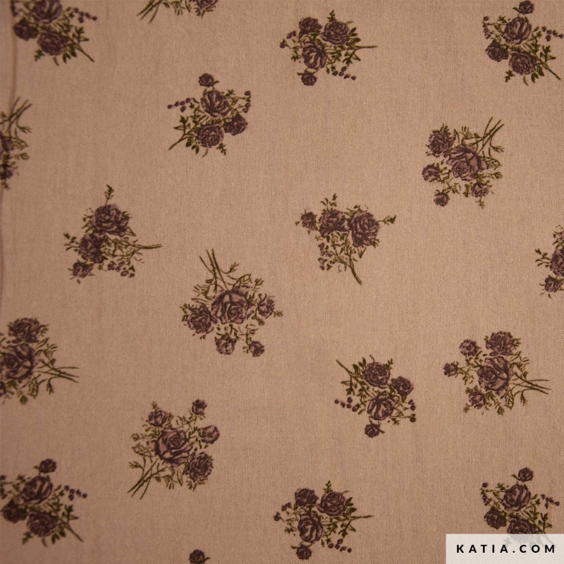 Tela Flannel Cotton Print Roses Rights A/W 2105-9