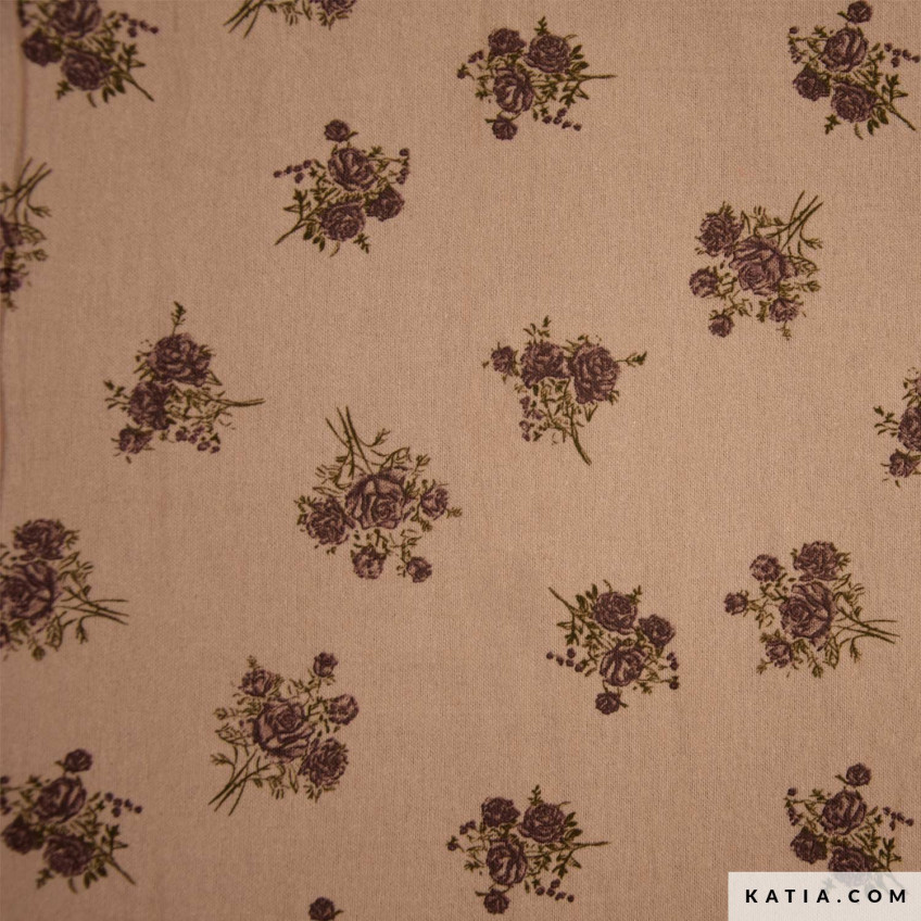 Tela Flannel Cotton Print Roses Rights A/W 2105-9