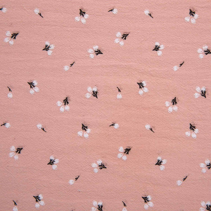 Tela Katia Rustic Cotton Bubble Print Cotton Flower Pink RCBP2