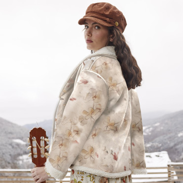 Sherpa Bonded Suede Print Joplin Cream 2267-1