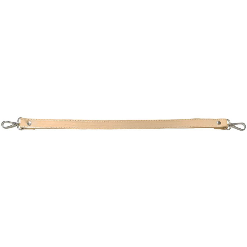 Asa de bolso polipiel Crudo de 450 x 80 mm con mosquetón final en plata