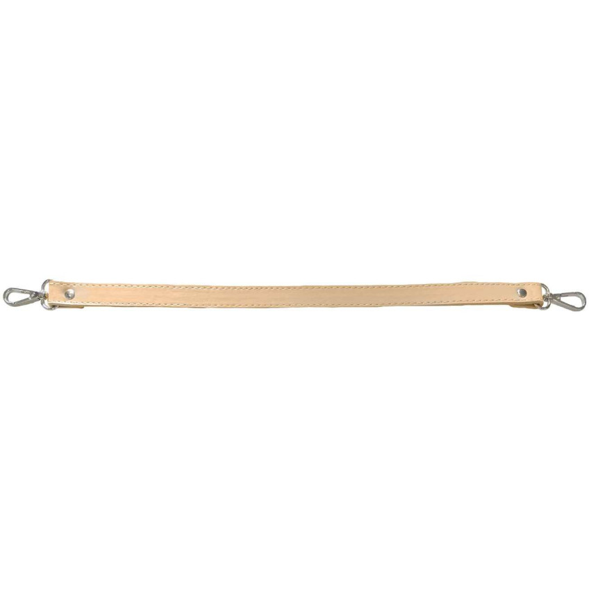 Asa de bolso polipiel Crudo de 450 x 80 mm con mosquetón final en plata