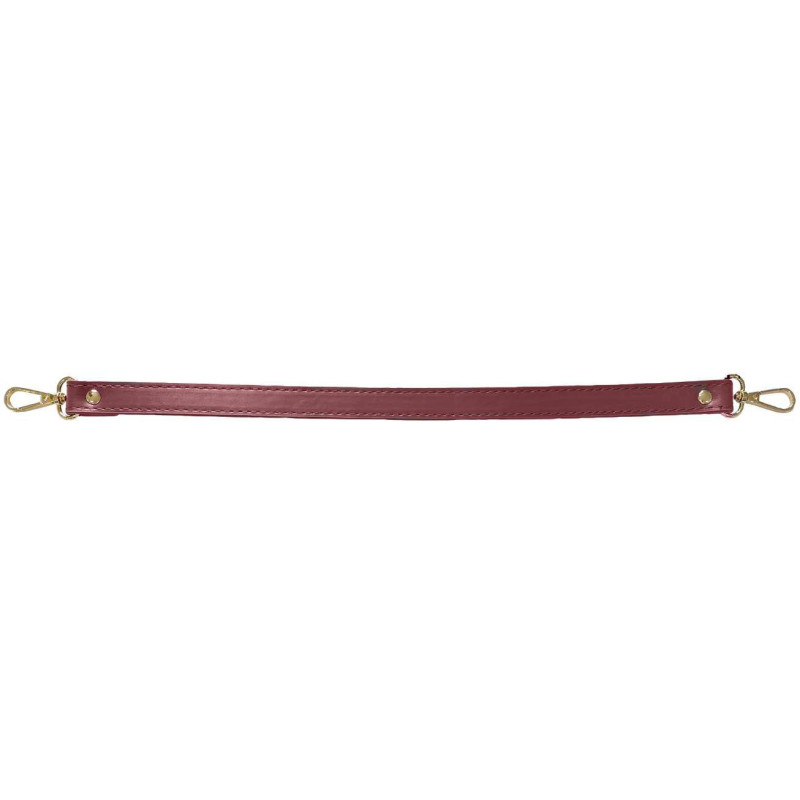 Asa de bolso polipiel Burdeos de 450 x 80 mm con mosquetón final en dorado