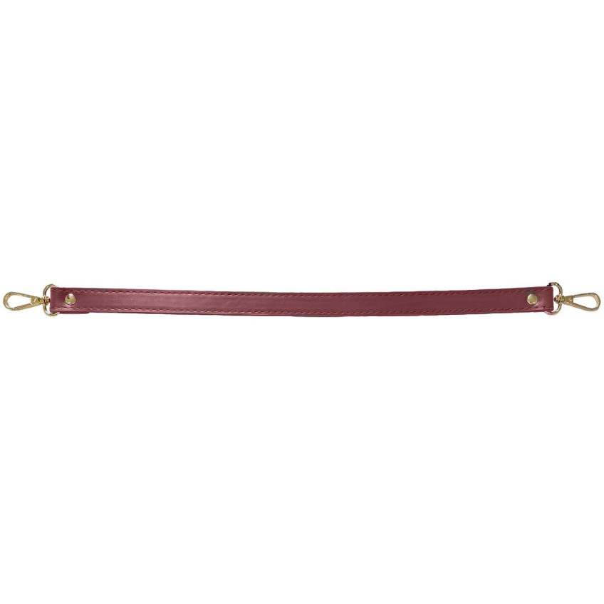 Asa de bolso polipiel Burdeos de 450 x 80 mm con mosquetón final en dorado