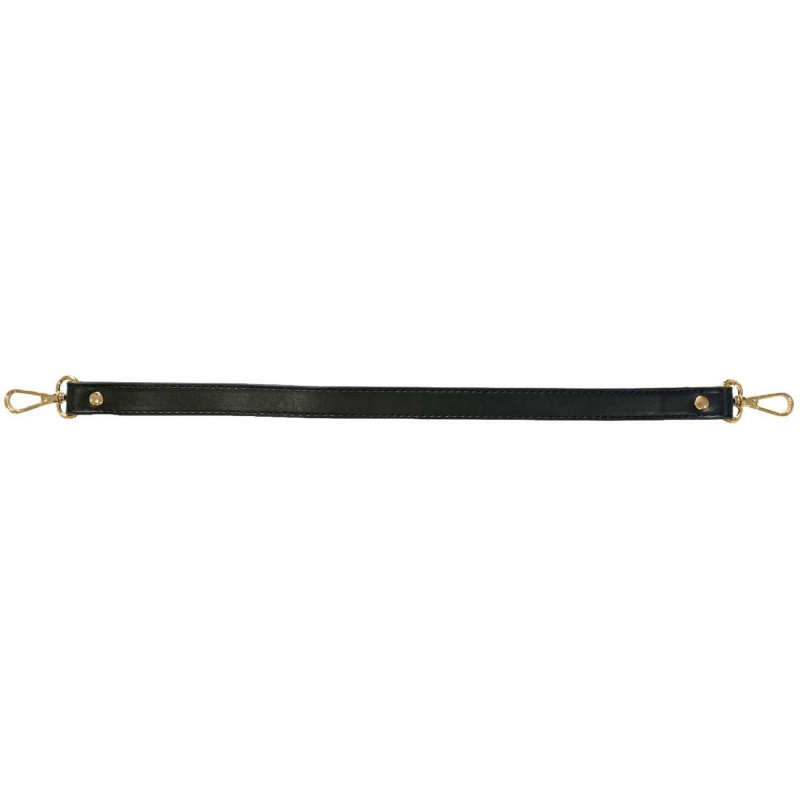 Asa de bolso polipiel Negro de 450 x 80 mm con mosquetón final en dorado