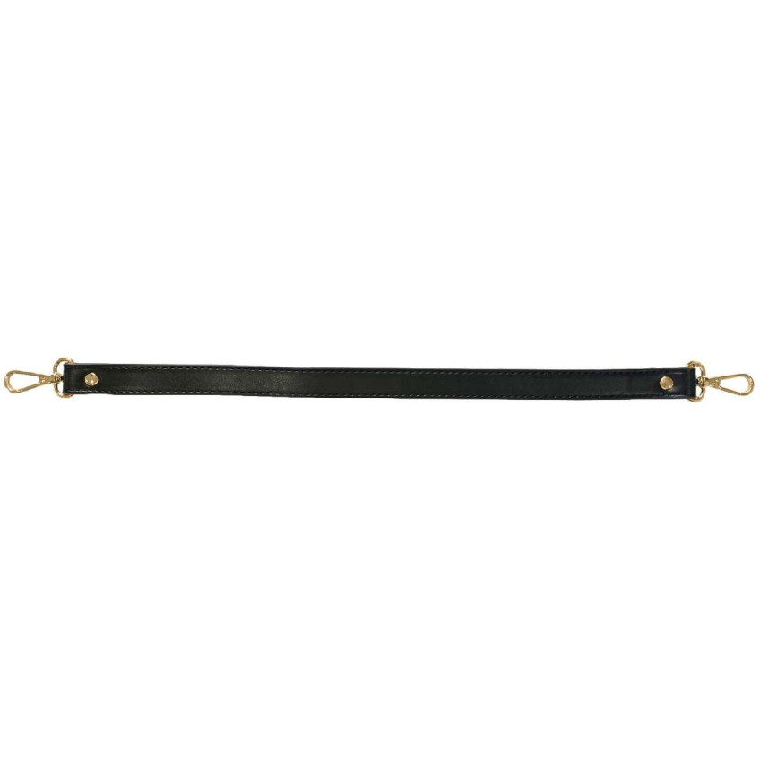 Asa de bolso polipiel Negro de 450 x 80 mm con mosquetón final en dorado