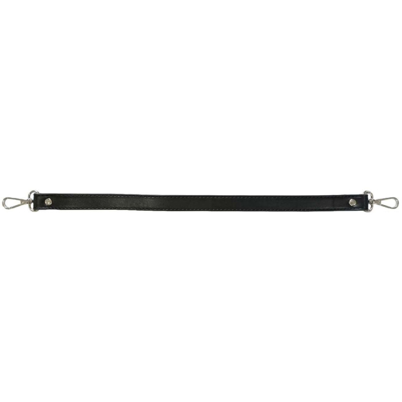 Asa de bolso polipiel Negro de 450 x 80 mm con mosquetón final en plata