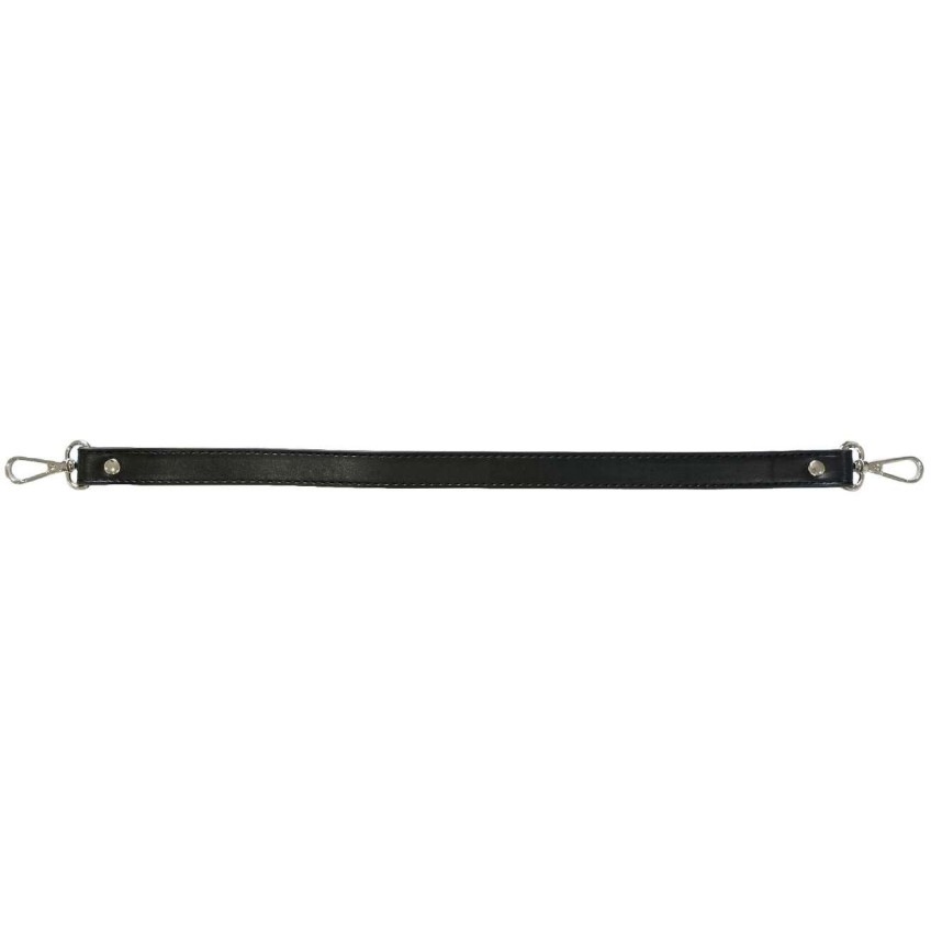 Asa de bolso polipiel Negro de 450 x 80 mm con mosquetón final en plata