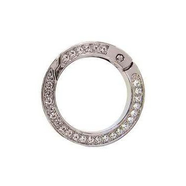 Mosqueton para bolsos en plata con incrustaciones brillantes