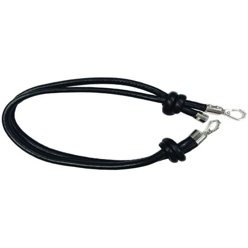 Asa de bolso polipiel Negro bandolera bolso de 65-110 mm con mosquetón final en plata