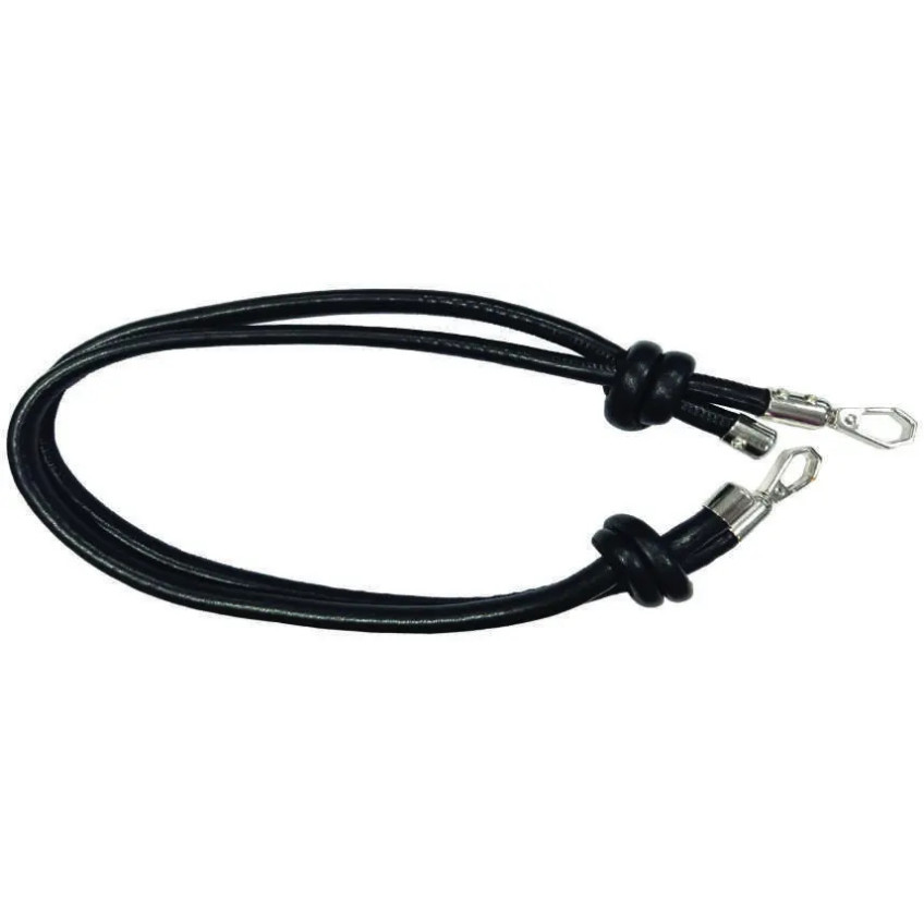 Asa de bolso polipiel Negro bandolera bolso de 65-110 mm con mosquetón final en plata
