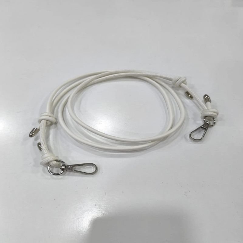 Asa de bolso polipiel Crudo bandolera bolso de 85-160 mm con mosquetón final en plata
