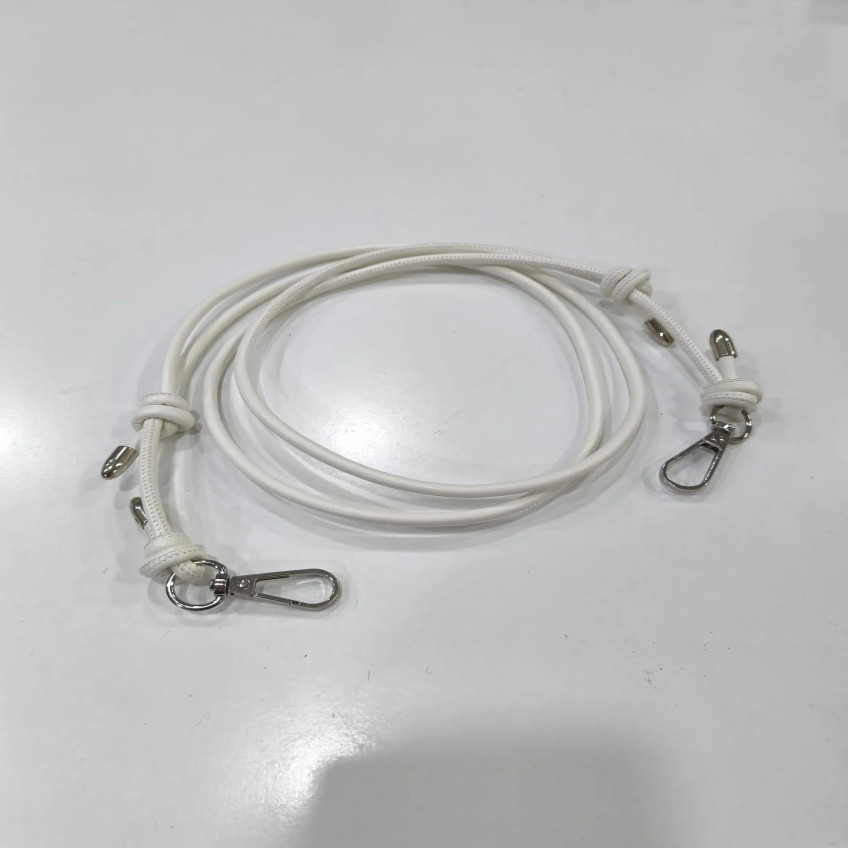 Asa de bolso polipiel Crudo bandolera bolso de 85-160 mm con mosquetón final en plata