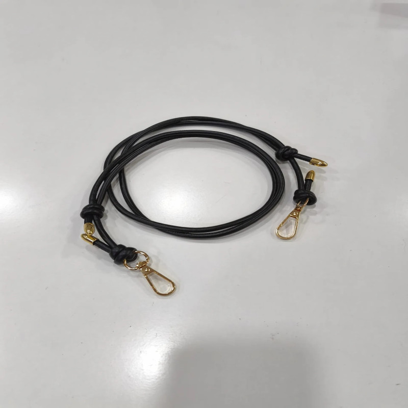 Asa de bolso polipiel Negro bandolera bolso de 85-160 mm con mosquetón final en dorado