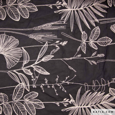 Embroidery Voile Linen & Black (2298-3)