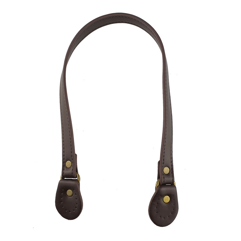 Asa de bolso polipiel Marron plana de 104 cm con final para costura
