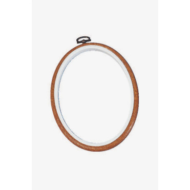 Bastidor de plastico con efecto madera ovalado 11,5 cm