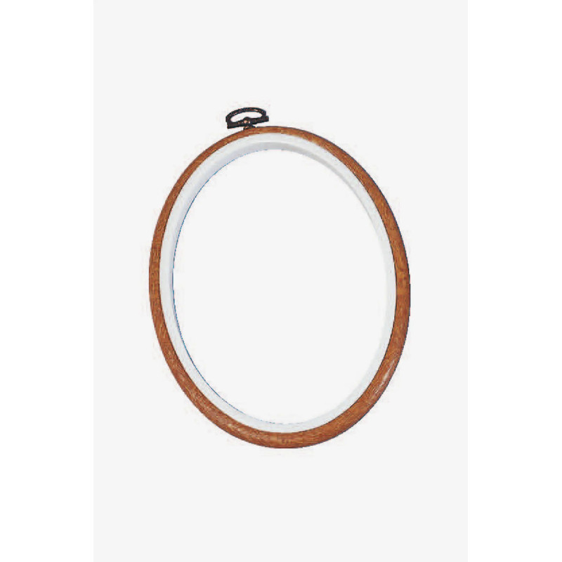 Bastidor de plastico con efecto madera ovalado 11,5 cm