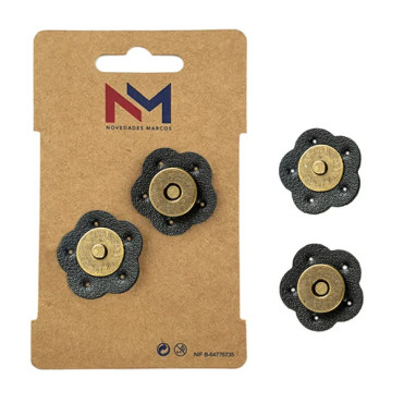 Broche de Cierre de Bolso imantado Coser Polipiel Negro FR5041
