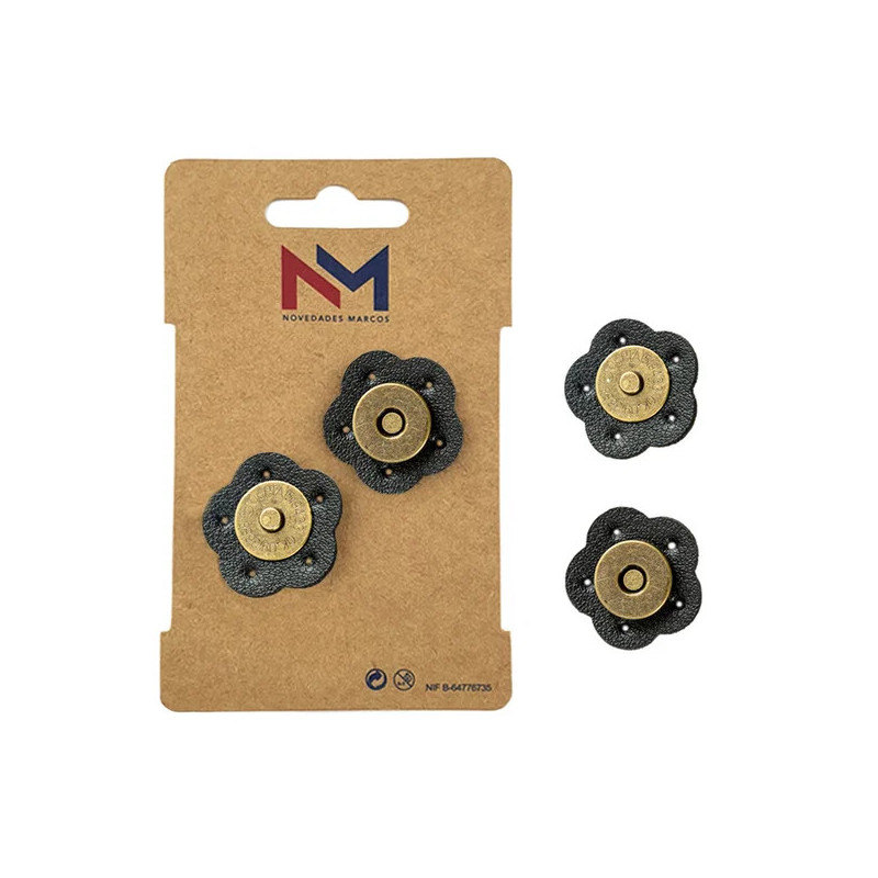 Broche de Cierre de Bolso imantado Coser Polipiel Negro FR5041
