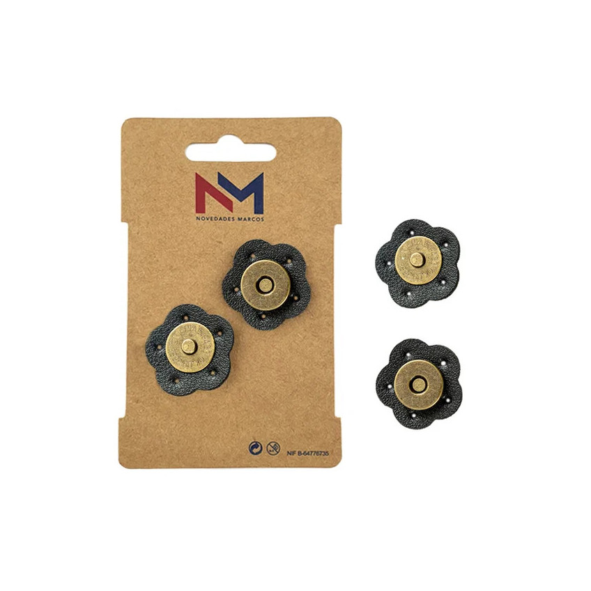 Broche de Cierre de Bolso imantado Coser Polipiel Negro FR5041