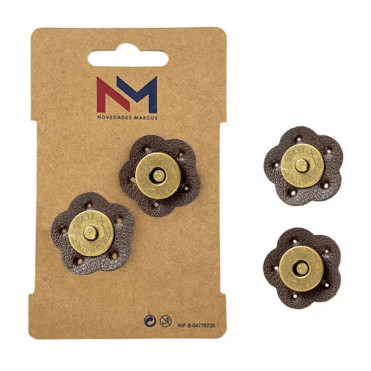 Broche de Cierre de Bolso imantado Coser Polipiel Marron FR5042