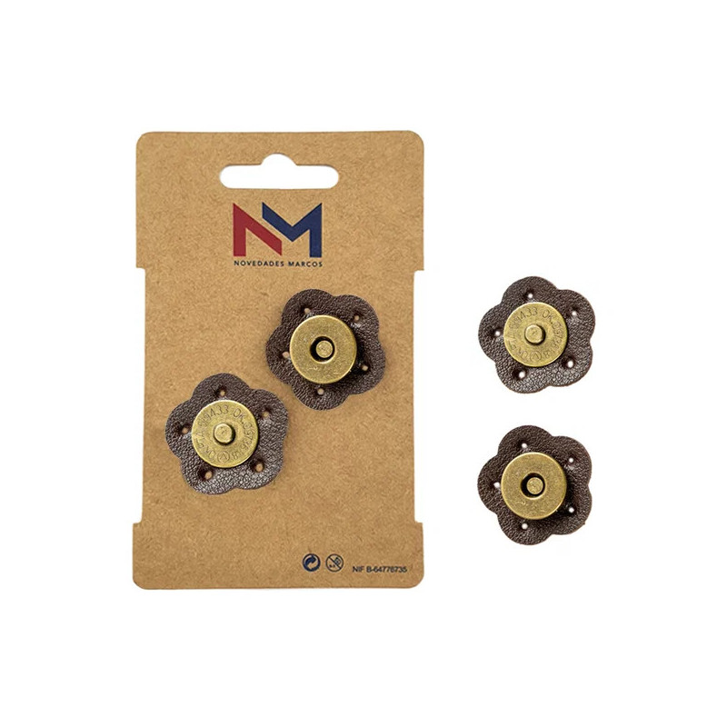 Broche de Cierre de Bolso imantado Coser Polipiel Marron FR5042