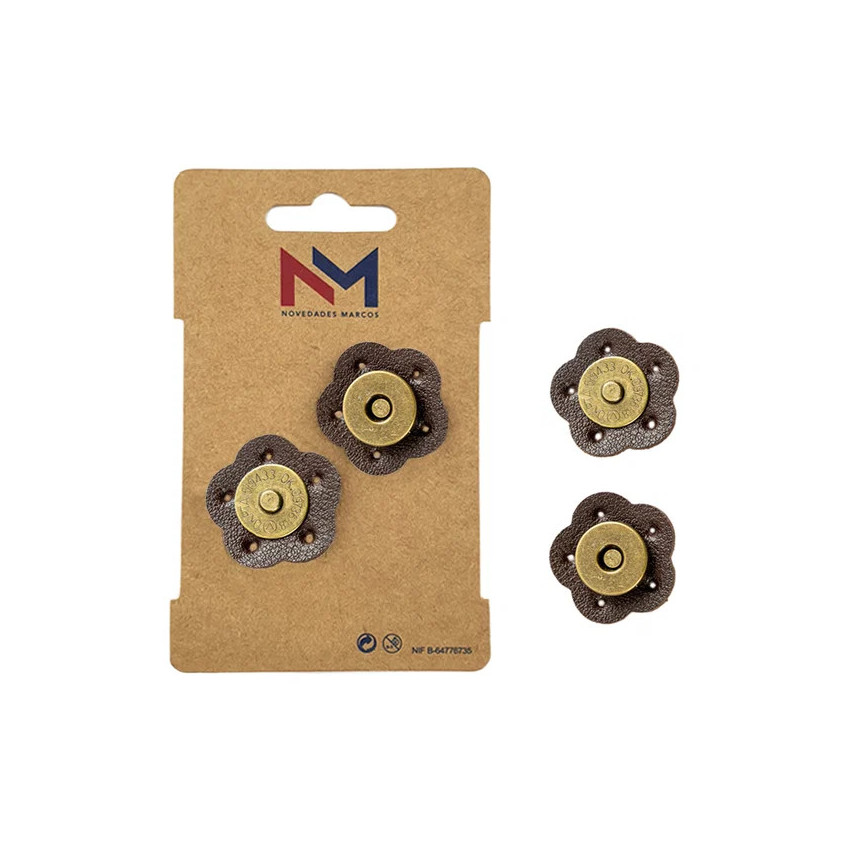 Broche de Cierre de Bolso imantado Coser Polipiel Marron FR5042