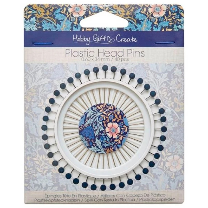 Alfileres con cabeza de Plastico en ruleta Hobby Gift Blue