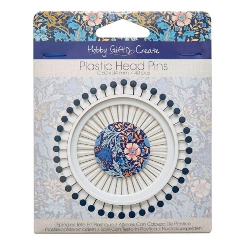 Alfileres con cabeza de Plastico en ruleta Hobby Gift Blue
