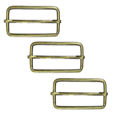 Hebilla de corredera en oro viejo de 30 mm