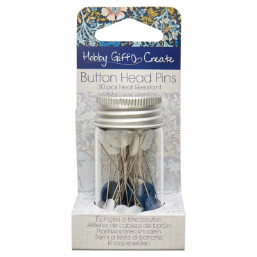 Alfileres con Cabeza de Boton Hobby Gift Blue