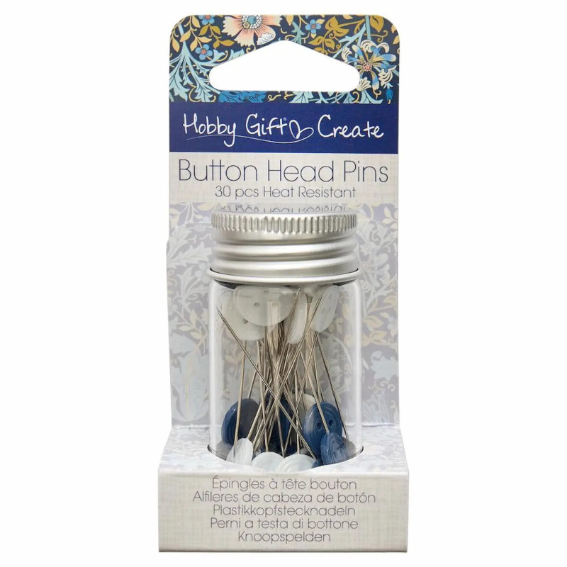 Alfileres con Cabeza de Boton Hobby Gift Blue