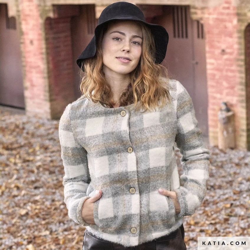 Plaid Brushed Coat Winter Time (2369-1)