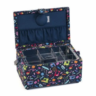 Costurero en Azul con estampado de Costura - Bandeja interior MRM-636
