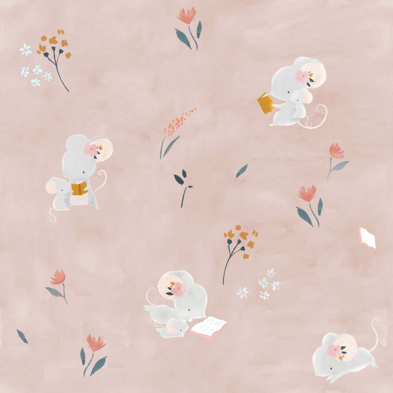 Tela Popelin Little Rat and friend P78