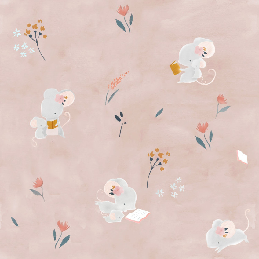 Tela Popelin Little Rat and friend P78